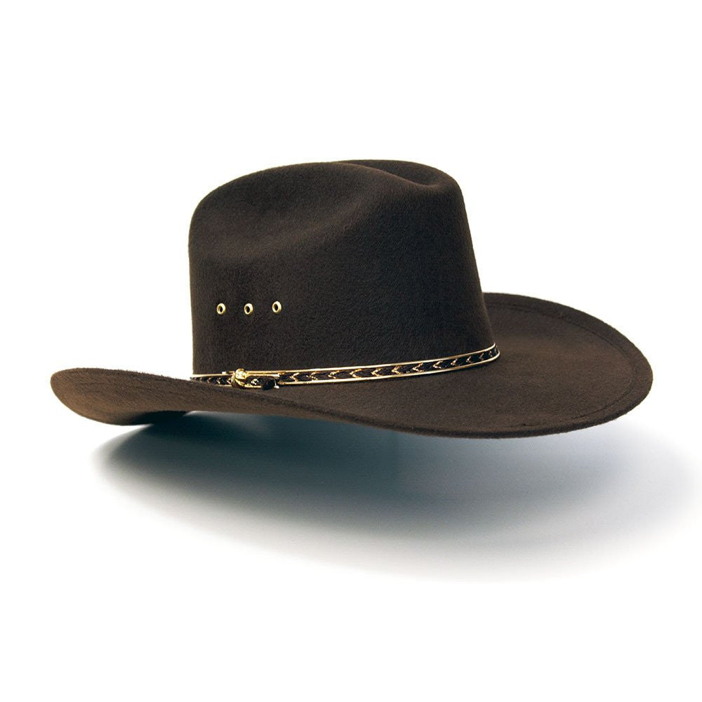 Unbranded - Vintage marron laine feutre Cowboy hat avec bande 6 7/8, cow-girl Style Western Unbranded - Vintage marron laine feutre Cowboy hat avec bande 6 7/8, cow-girl Style Western