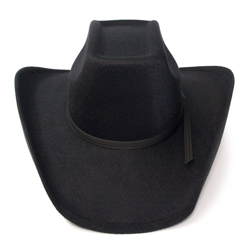 BFF459 Black Faux Felt 8 Second Cowboy Hat
