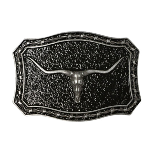 Western Express BU-4417-S Longhorn Silver Vintage Western Buckle