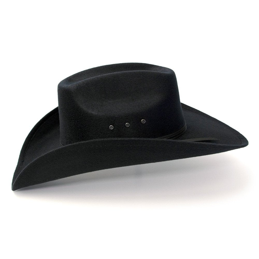 BFF459 Black Faux Felt 8 Second Cowboy Hat