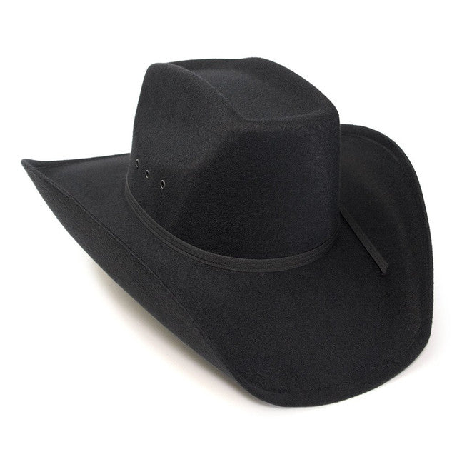 BFF459 Black Faux Felt 8 Second Cowboy Hat