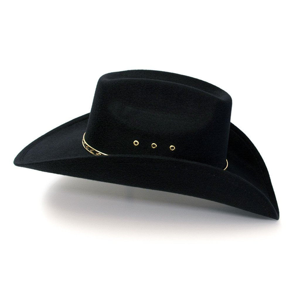 Western Express BFF45 Black Felt Finish Western Wide Cattleman Hat