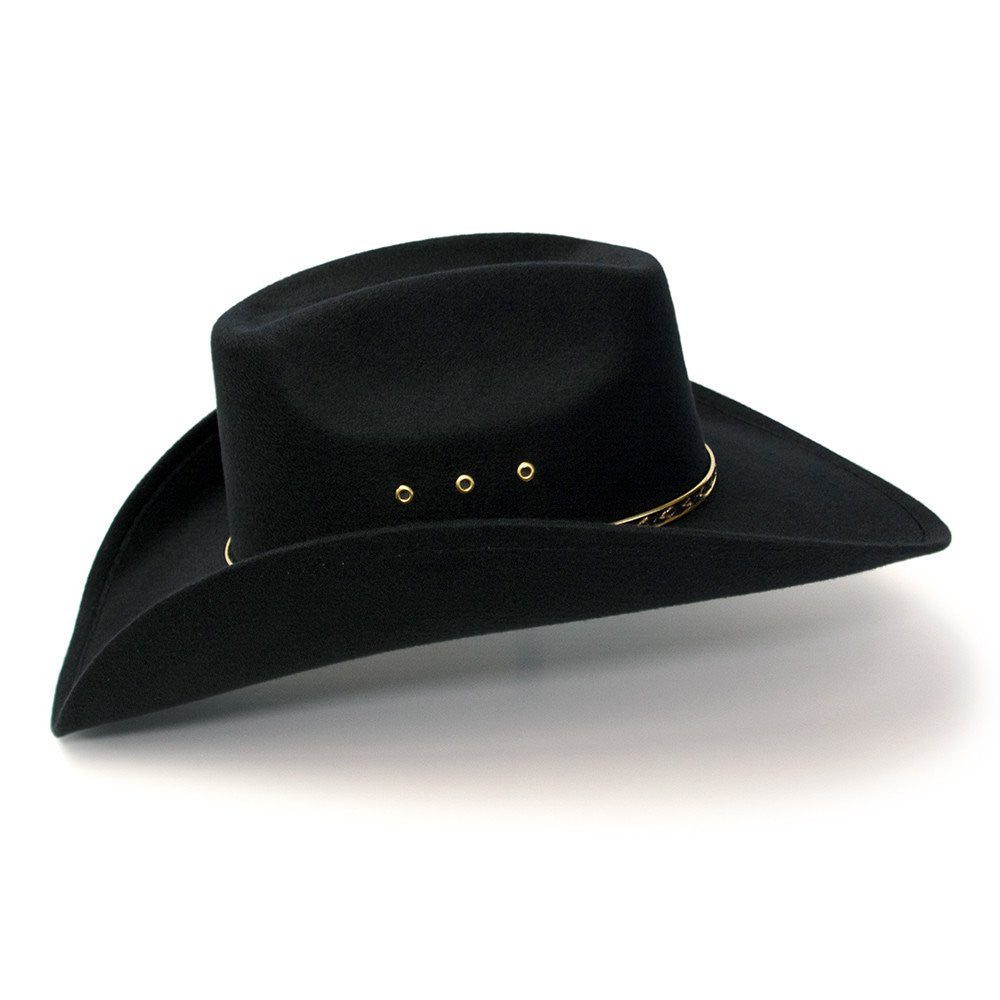 Western Express BFF45 Black Felt Finish Western Wide Cattleman Hat