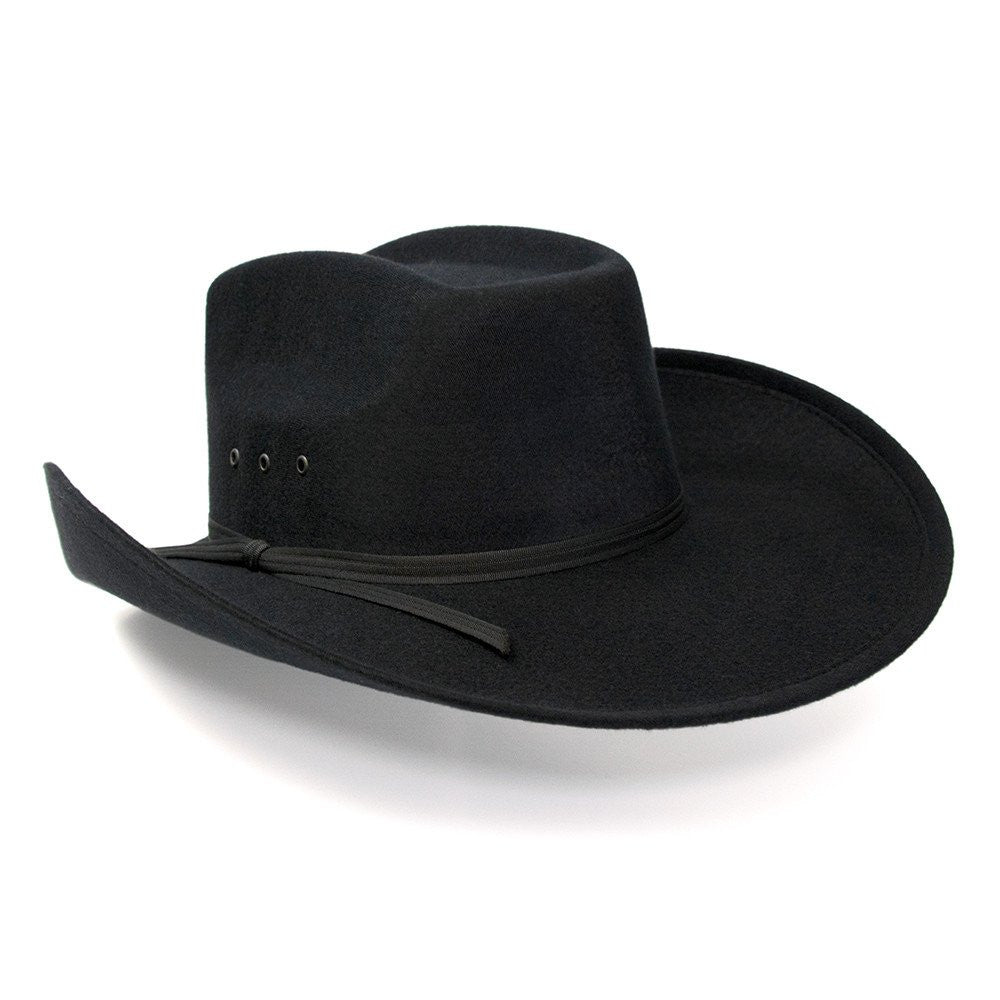 BFF459 Black Faux Felt 8 Second Cowboy Hat
