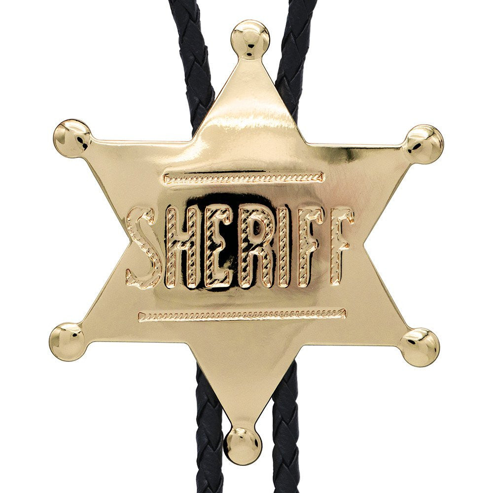 Western Express Sheriff Badge Bolo Tie BT-1572 Gold