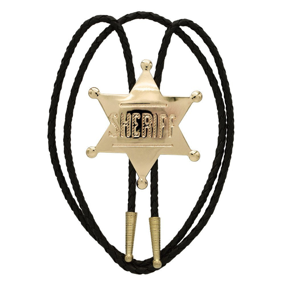 Western Express Sheriff Badge Bolo Tie BT-1572 Gold