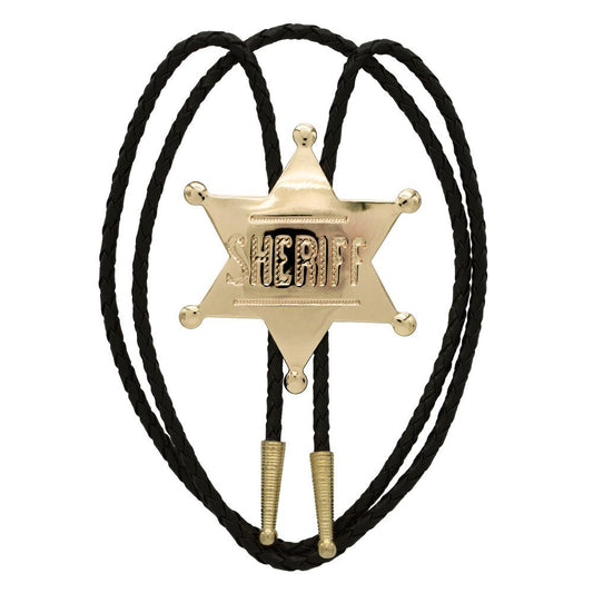 Western Express Sheriff Badge Bolo Tie BT-1572 Gold