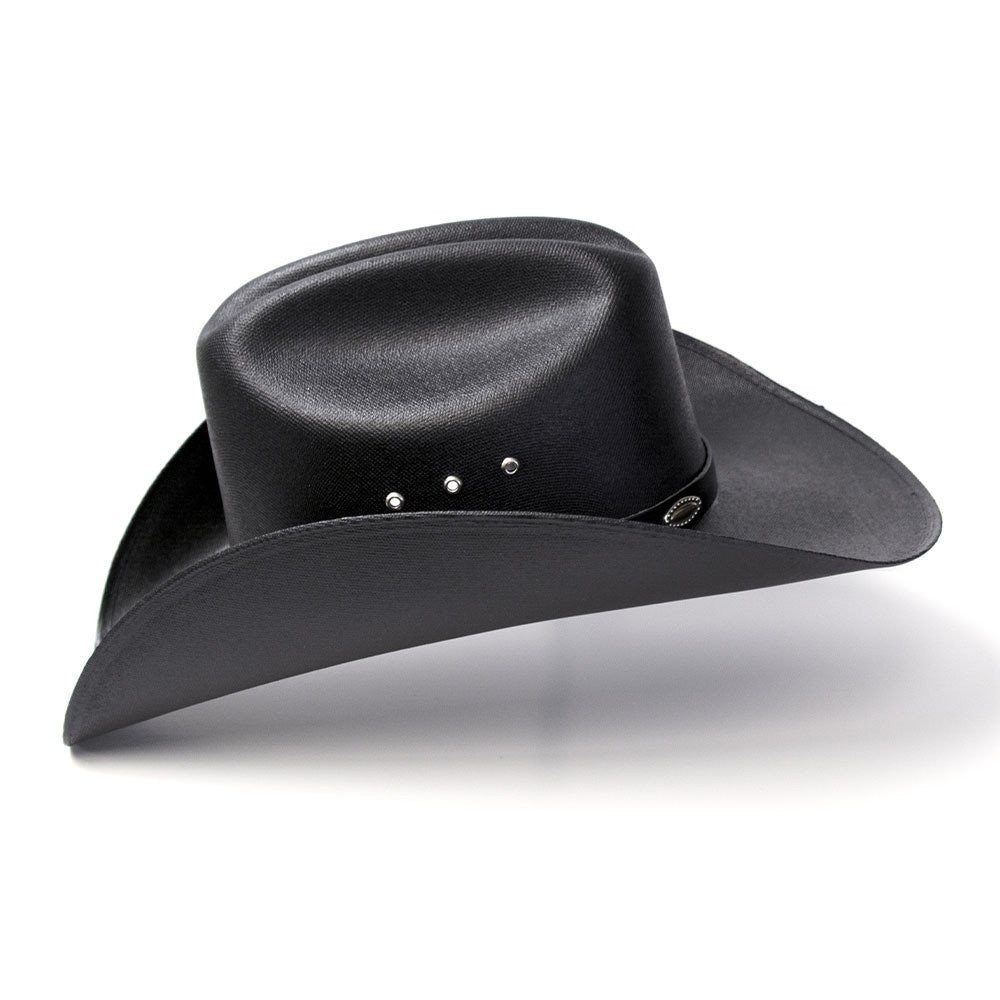 Western Express CA-4K Cattleman Straw Hat Silver Conchos Kids in Black