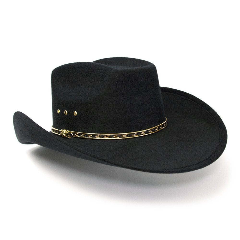 Western Express BFF45 Black Felt Finish Western Wide Cattleman Hat