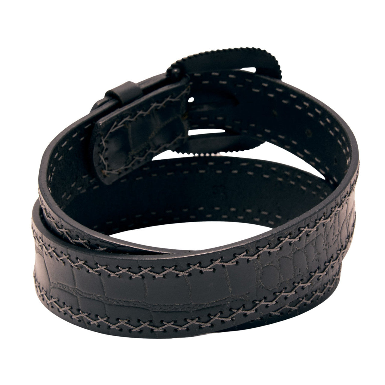 Western Express XM2100-BK03S in Black Gator Western Top Grain Leather Belt