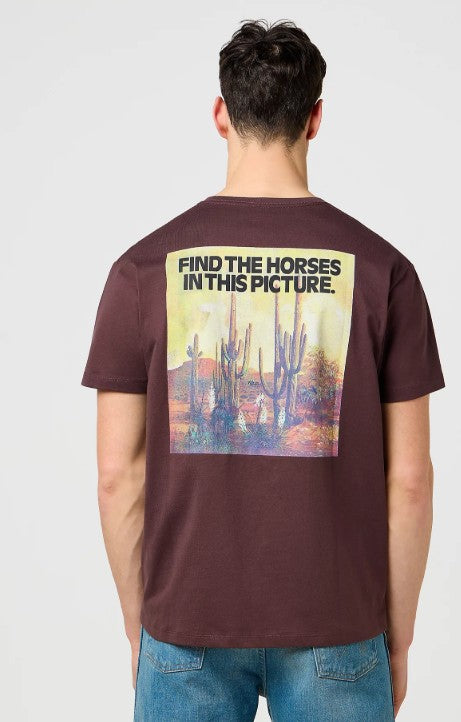 Wrangler Americana Tee in Mahogany 112371468
