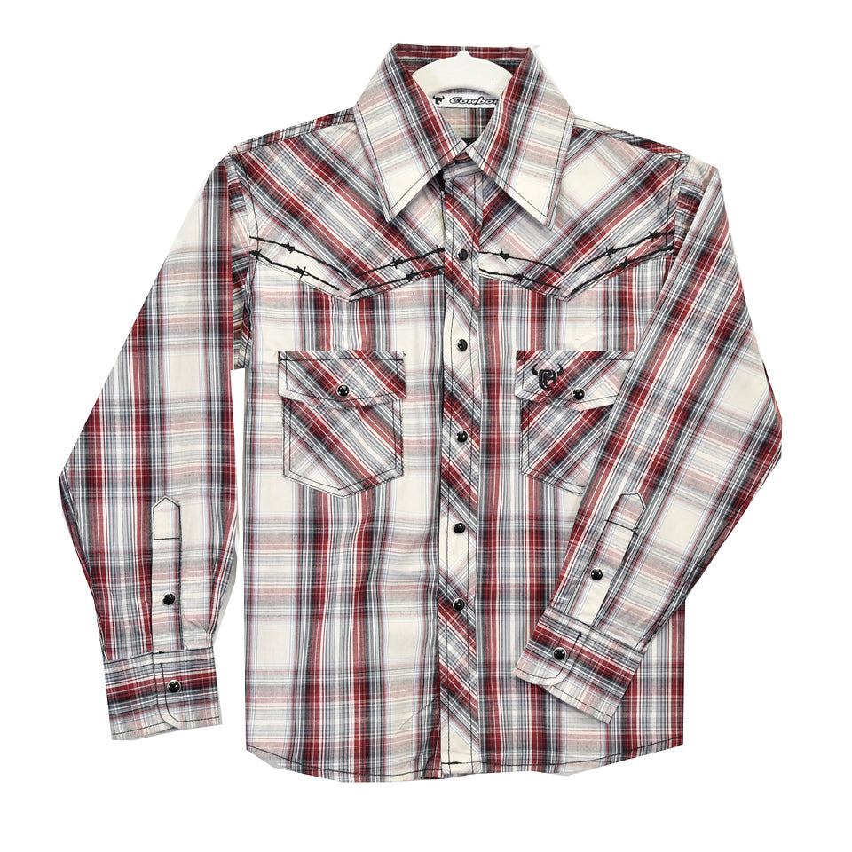 Cowboy Hardware Boys Dutton Plaid in Red Shirt 325515-225-K
