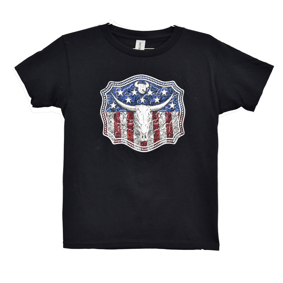 Cowboy Hardware Kids T-Shirt American Buckle Flag 330698-010-K