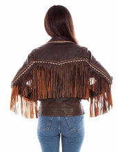 Load image into Gallery viewer, Scully L1114 Ladies Chocolate Lamb Fringe Jacket
