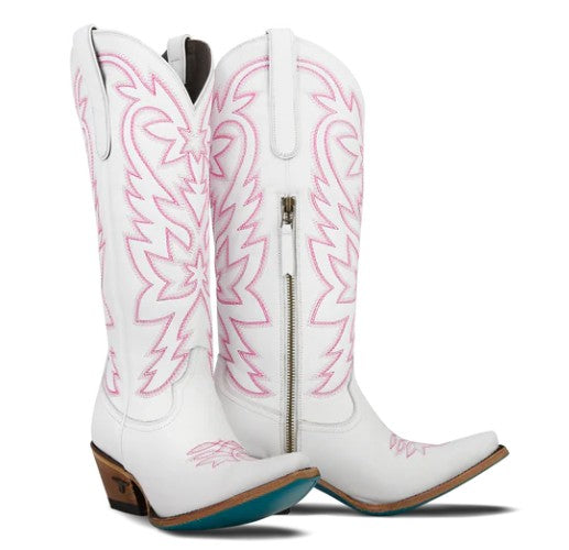 Lane Boots LB0526D-050 Smokeshow in Matte White and Neon Pink