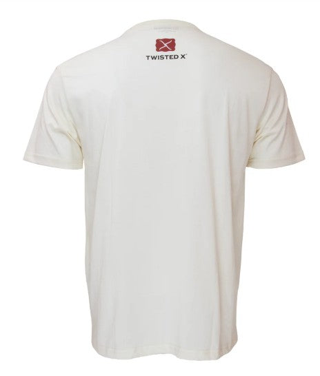 Twisted X Cream Patch Horse Logo Tee TSHIRT006