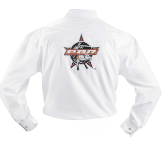 Bullhide PBR Western Shirt in White WS-11