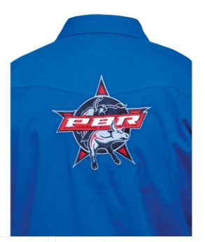 Bullhide PBR Western Shirt in Royal Blue WS-12