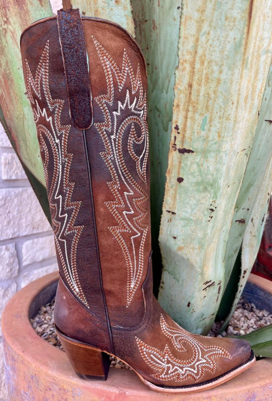 Corral Z5370 Ladies Western Embroidery Dark Brown Tall Cowboy Boots