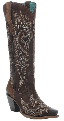 Corral Z5370 Ladies Western Embroidery Dark Brown Tall Cowboy Boots
