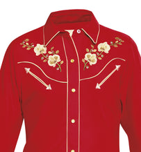 Load image into Gallery viewer, Rangers Amapola 015NA01 Girls Cowboy Shirt Red
