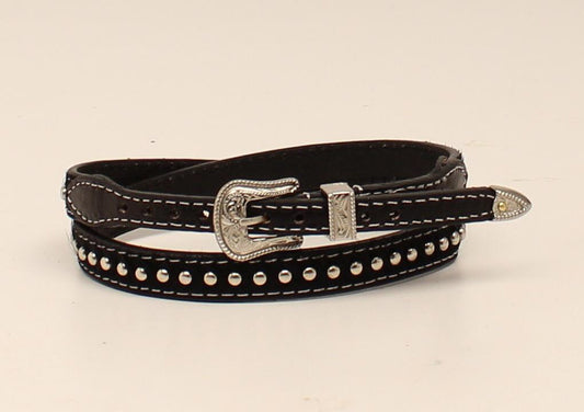 M&F Hair Leather Hat Band Black 0267401