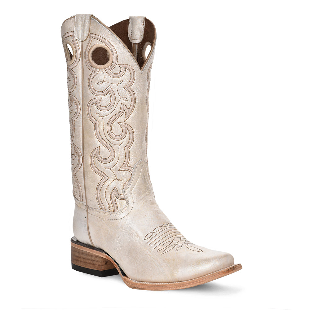 Corral L6007 Handcrafted Pearl Cutout & Embroidery Square Toe Cowgirl Boots