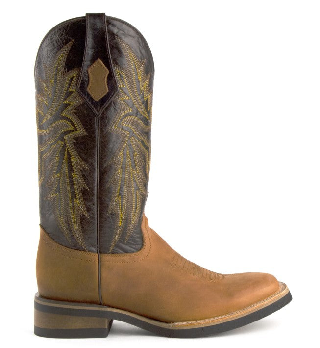 Ferrini Mens Maverick 1509310 Handcrafted Two tone Brown Cowboy Boots