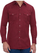 Load image into Gallery viewer, Ely &amp; Walker Long Sleeve Solid Tone on Tone Burgundy Western Shirt 15201934-74
