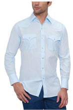 Load image into Gallery viewer, Ely &amp; Walker Long Sleeve Solid Tone on Tone Light Blue Western Shirt 15201934-82

