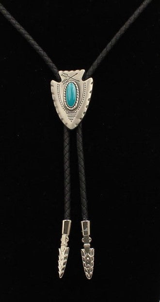 M&F Bolo Arrowhead with Turquoise Stone 22118