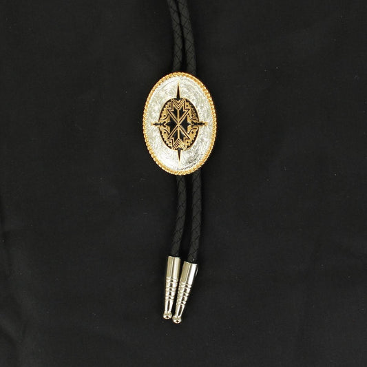 Bolo with silver, gold and black aztec design 2270235