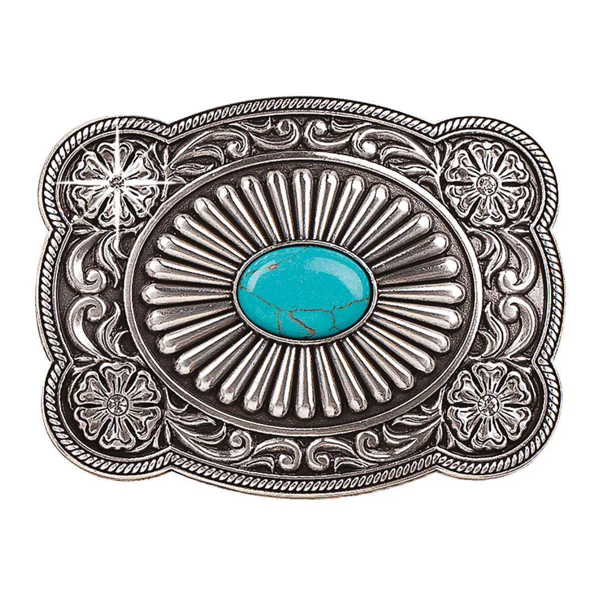 M&F Blazin Roxx Turquoise Stone Fanned Buckle 37974