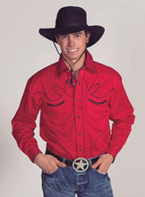 Load image into Gallery viewer, Western Express 890 Retro Shirt Red with black piping
