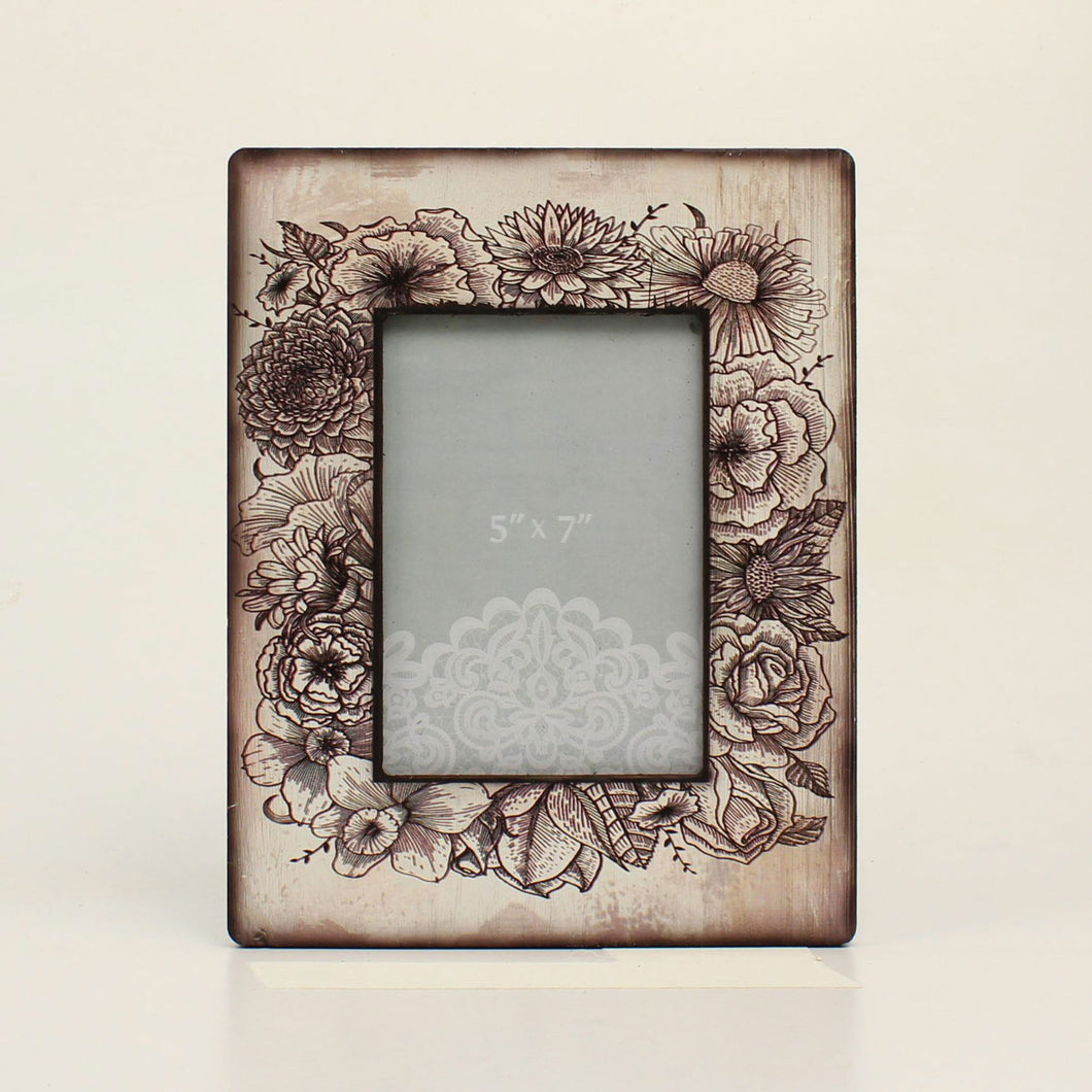 M&F 94016 Floral Distressed Picture Frame