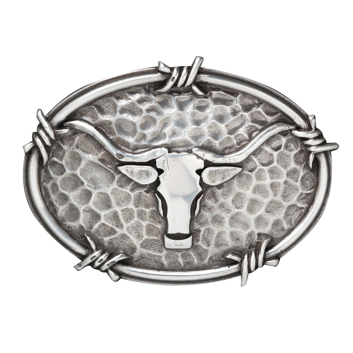 M&F Ariat Oval Steer Head and Barbwire Edging Buckle A37050