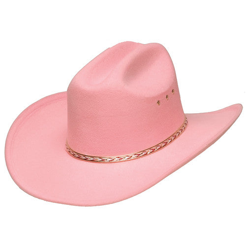 BFF26 Pink Cattleman Kids Cowboy Hat