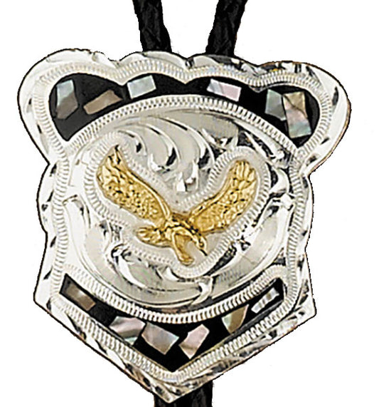 BT-212 German Silver & Abalone Engle Bolo Tie