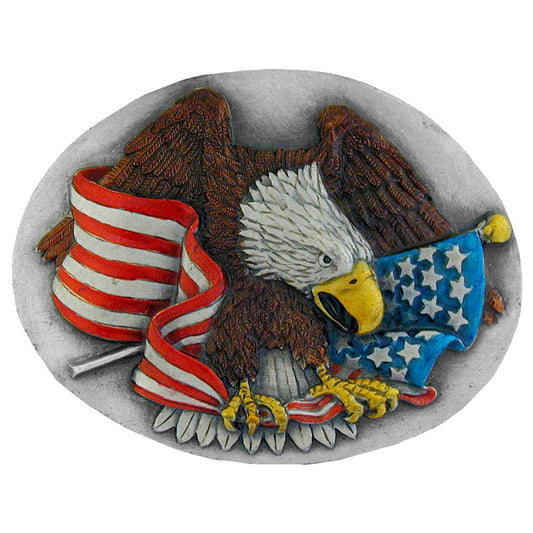 BU-003 Eagle with American Flag Buckle