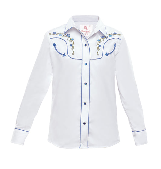 Rangers Florido 006NA01 Girls Cowboy Shirt White