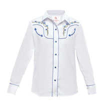 Load image into Gallery viewer, Rangers Florido 006NA01 Girls Cowboy Shirt White
