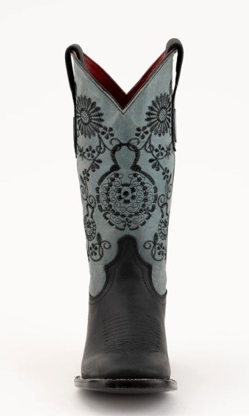Ferrini Ladies Daisy 8259304 Handcrafted Black/Blue Cowboy Boots