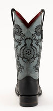 Load image into Gallery viewer, Ferrini Ladies Daisy 8259304 Handcrafted Black/Blue Cowboy Boots
