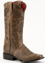 Load image into Gallery viewer, Ferrini Ladies Daisy 8257128 Handcrafted Oak Brown Cowboy Boots
