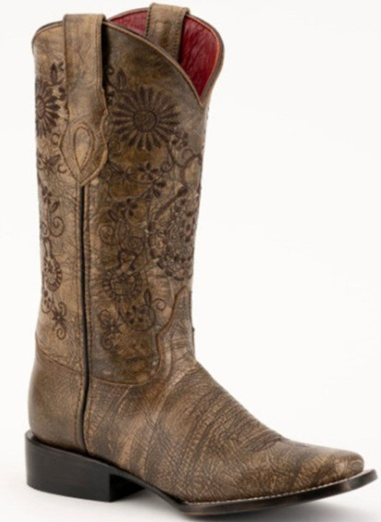 Ferrini Ladies Daisy 8257128 Handcrafted Oak Brown Cowboy Boots