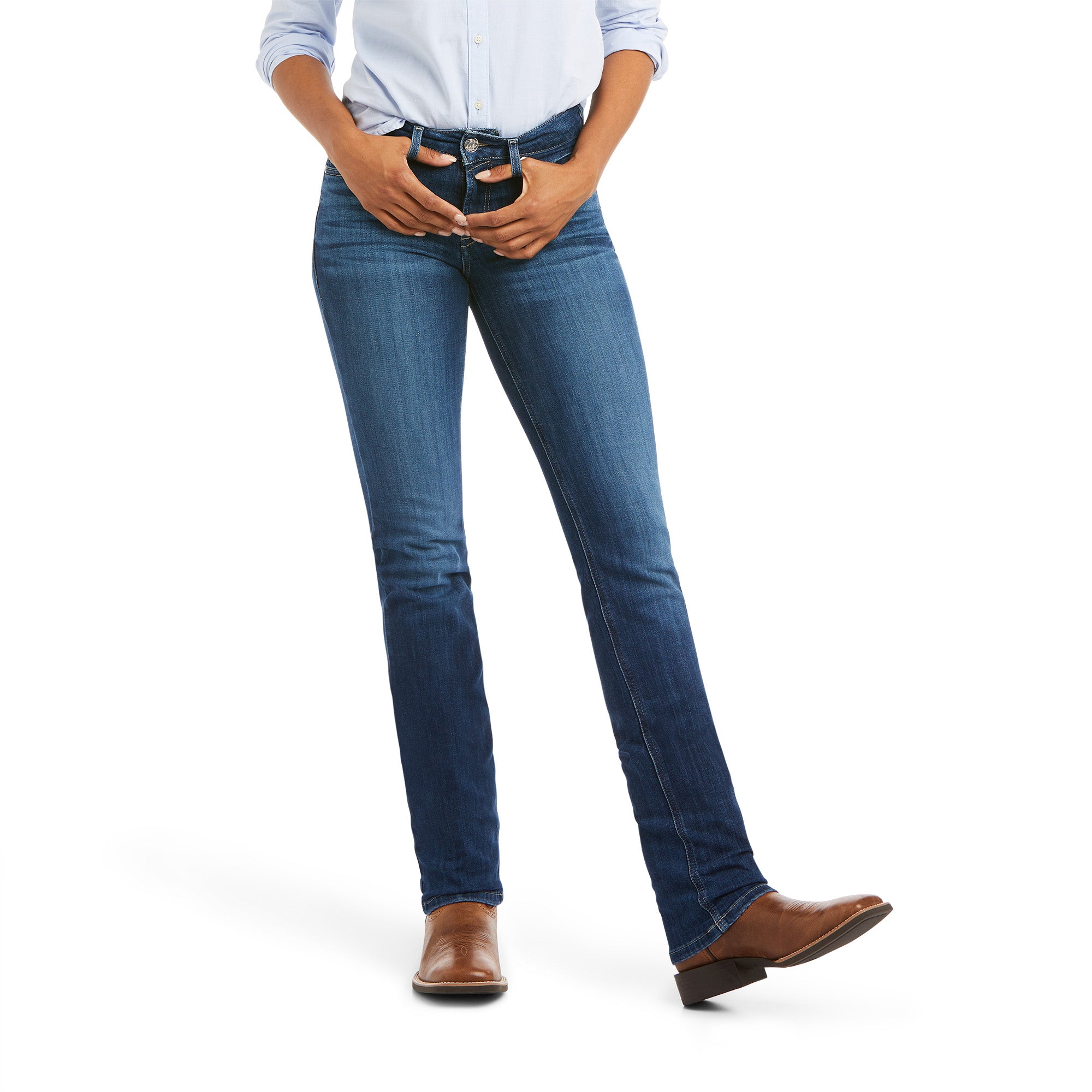 Short straight leg jeans top