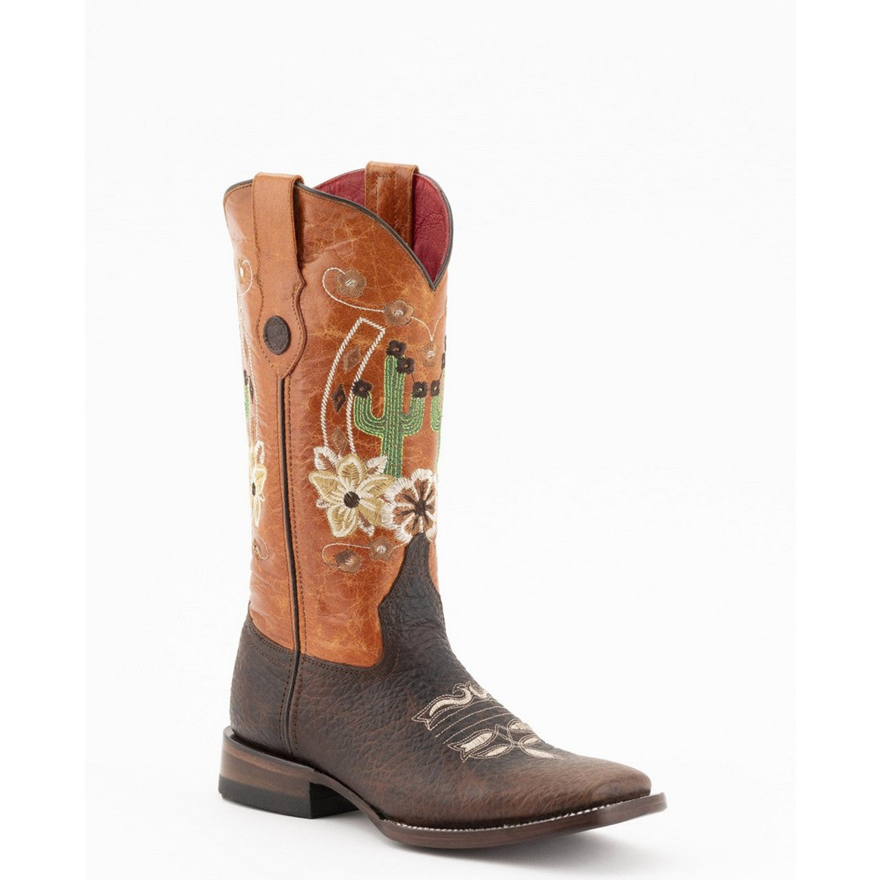 Ferrini Ladies Mesa 8109309 Handcrafted Brown Orange Cowboy Boots