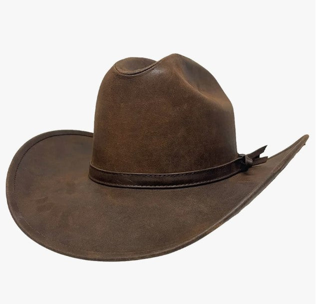 Gorge Brown Cattleman Leather Cowboy Hat