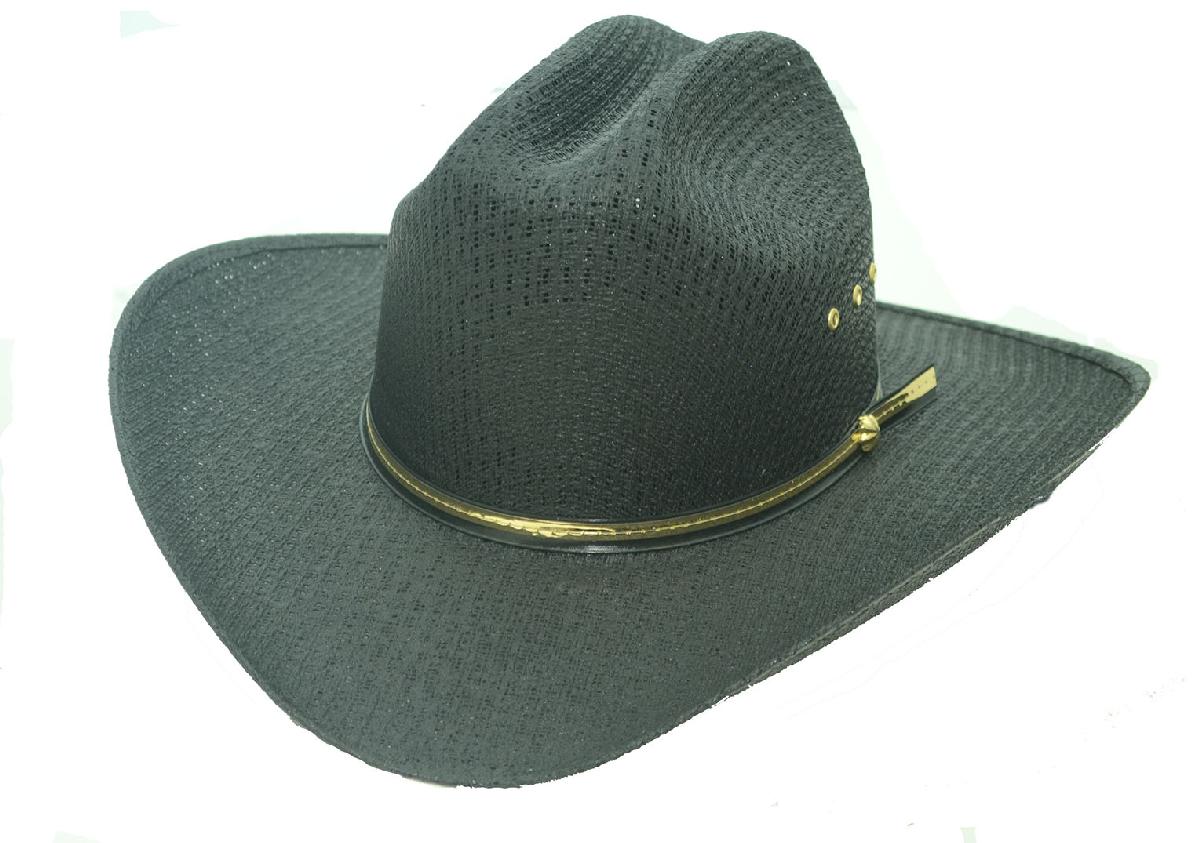 Western Express HC-10BLK Stallion Black Straw Hat Kids