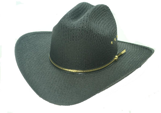 Western Express HC-10BLK Stallion Black Straw Hat Kids